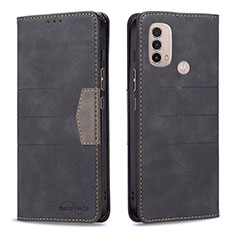 Coque Portefeuille Livre Cuir Etui Clapet B06F pour Motorola Moto E30 Noir