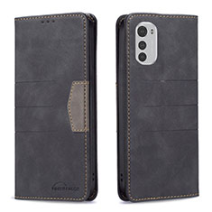 Coque Portefeuille Livre Cuir Etui Clapet B06F pour Motorola Moto E32 Noir