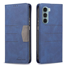 Coque Portefeuille Livre Cuir Etui Clapet B06F pour Motorola Moto Edge S30 5G Bleu