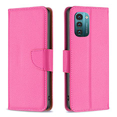 Coque Portefeuille Livre Cuir Etui Clapet B06F pour Nokia G11 Rose Rouge