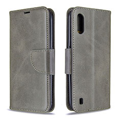 Coque Portefeuille Livre Cuir Etui Clapet B06F pour Samsung Galaxy A01 SM-A015 Gris