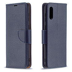 Coque Portefeuille Livre Cuir Etui Clapet B06F pour Samsung Galaxy A02 Bleu