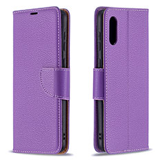 Coque Portefeuille Livre Cuir Etui Clapet B06F pour Samsung Galaxy A02 Violet