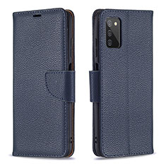 Coque Portefeuille Livre Cuir Etui Clapet B06F pour Samsung Galaxy A02s Bleu