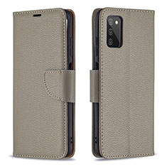 Coque Portefeuille Livre Cuir Etui Clapet B06F pour Samsung Galaxy A03s Gris