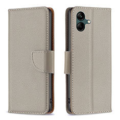 Coque Portefeuille Livre Cuir Etui Clapet B06F pour Samsung Galaxy A04 4G Gris