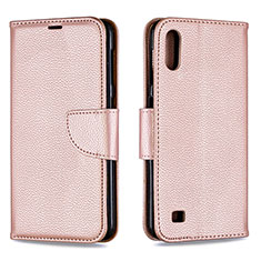 Coque Portefeuille Livre Cuir Etui Clapet B06F pour Samsung Galaxy A10 Or Rose