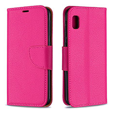 Coque Portefeuille Livre Cuir Etui Clapet B06F pour Samsung Galaxy A10e Rose Rouge