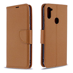 Coque Portefeuille Livre Cuir Etui Clapet B06F pour Samsung Galaxy A11 Marron