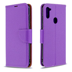 Coque Portefeuille Livre Cuir Etui Clapet B06F pour Samsung Galaxy A11 Violet