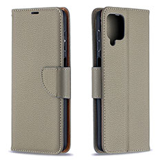 Coque Portefeuille Livre Cuir Etui Clapet B06F pour Samsung Galaxy A12 5G Gris