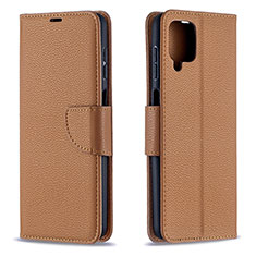 Coque Portefeuille Livre Cuir Etui Clapet B06F pour Samsung Galaxy A12 Nacho Marron