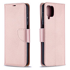 Coque Portefeuille Livre Cuir Etui Clapet B06F pour Samsung Galaxy A12 Nacho Or Rose