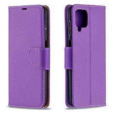 Coque Portefeuille Livre Cuir Etui Clapet B06F pour Samsung Galaxy A12 Violet