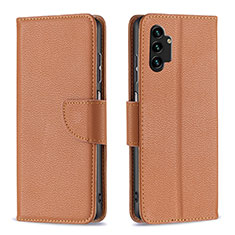 Coque Portefeuille Livre Cuir Etui Clapet B06F pour Samsung Galaxy A13 4G Marron