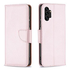 Coque Portefeuille Livre Cuir Etui Clapet B06F pour Samsung Galaxy A13 4G Or Rose