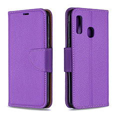 Coque Portefeuille Livre Cuir Etui Clapet B06F pour Samsung Galaxy A20e Violet