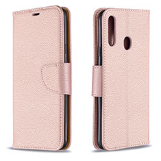 Coque Portefeuille Livre Cuir Etui Clapet B06F pour Samsung Galaxy A20s Or Rose