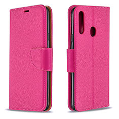 Coque Portefeuille Livre Cuir Etui Clapet B06F pour Samsung Galaxy A20s Rose Rouge