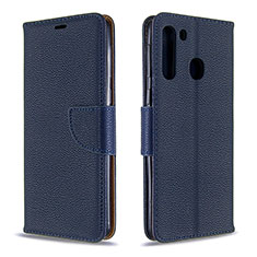 Coque Portefeuille Livre Cuir Etui Clapet B06F pour Samsung Galaxy A21 Bleu