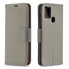 Coque Portefeuille Livre Cuir Etui Clapet B06F pour Samsung Galaxy A21s Gris