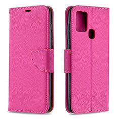 Coque Portefeuille Livre Cuir Etui Clapet B06F pour Samsung Galaxy A21s Rose Rouge