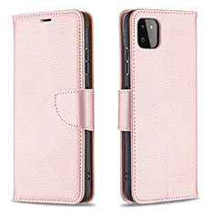 Coque Portefeuille Livre Cuir Etui Clapet B06F pour Samsung Galaxy A22 5G Or Rose