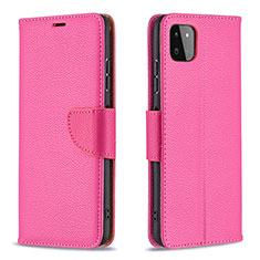 Coque Portefeuille Livre Cuir Etui Clapet B06F pour Samsung Galaxy A22 5G Rose Rouge