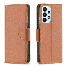 Coque Portefeuille Livre Cuir Etui Clapet B06F pour Samsung Galaxy A23 4G Marron