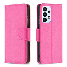 Coque Portefeuille Livre Cuir Etui Clapet B06F pour Samsung Galaxy A23 4G Rose Rouge