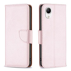 Coque Portefeuille Livre Cuir Etui Clapet B06F pour Samsung Galaxy A23 5G SC-56C Or Rose