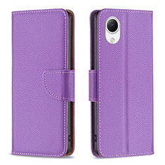 Coque Portefeuille Livre Cuir Etui Clapet B06F pour Samsung Galaxy A23 5G SC-56C Violet