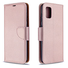 Coque Portefeuille Livre Cuir Etui Clapet B06F pour Samsung Galaxy A31 Or Rose