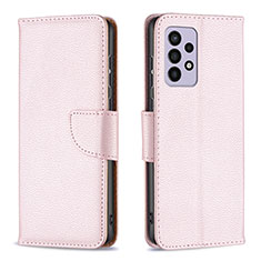 Coque Portefeuille Livre Cuir Etui Clapet B06F pour Samsung Galaxy A33 5G Or Rose