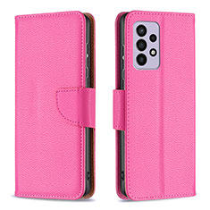 Coque Portefeuille Livre Cuir Etui Clapet B06F pour Samsung Galaxy A33 5G Rose Rouge