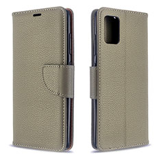 Coque Portefeuille Livre Cuir Etui Clapet B06F pour Samsung Galaxy A51 4G Gris