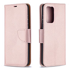 Coque Portefeuille Livre Cuir Etui Clapet B06F pour Samsung Galaxy A52 4G Or Rose