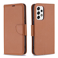 Coque Portefeuille Livre Cuir Etui Clapet B06F pour Samsung Galaxy A53 5G Marron