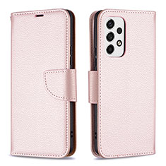 Coque Portefeuille Livre Cuir Etui Clapet B06F pour Samsung Galaxy A53 5G Or Rose