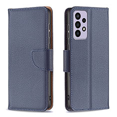 Coque Portefeuille Livre Cuir Etui Clapet B06F pour Samsung Galaxy A73 5G Bleu