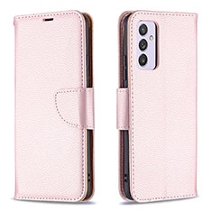 Coque Portefeuille Livre Cuir Etui Clapet B06F pour Samsung Galaxy A82 5G Or Rose