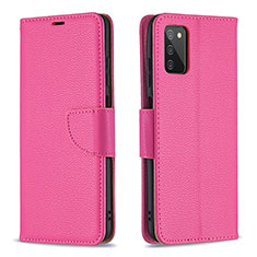 Coque Portefeuille Livre Cuir Etui Clapet B06F pour Samsung Galaxy F02S SM-E025F Rose Rouge