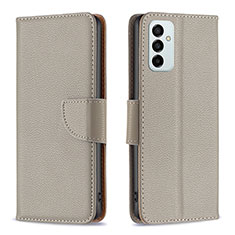 Coque Portefeuille Livre Cuir Etui Clapet B06F pour Samsung Galaxy F23 5G Gris