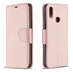 Coque Portefeuille Livre Cuir Etui Clapet B06F pour Samsung Galaxy M01s Or Rose