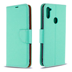 Coque Portefeuille Livre Cuir Etui Clapet B06F pour Samsung Galaxy M11 Vert