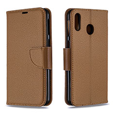 Coque Portefeuille Livre Cuir Etui Clapet B06F pour Samsung Galaxy M20 Marron