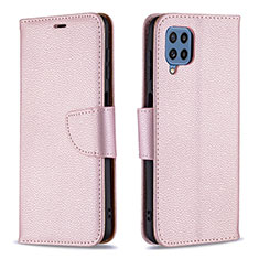 Coque Portefeuille Livre Cuir Etui Clapet B06F pour Samsung Galaxy M32 4G Or Rose