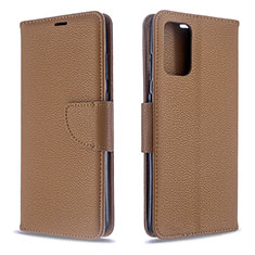 Coque Portefeuille Livre Cuir Etui Clapet B06F pour Samsung Galaxy S20 5G Marron