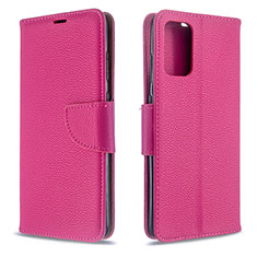 Coque Portefeuille Livre Cuir Etui Clapet B06F pour Samsung Galaxy S20 5G Rose Rouge