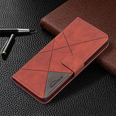 Coque Portefeuille Livre Cuir Etui Clapet B06F pour Samsung Galaxy S21 Ultra 5G Marron